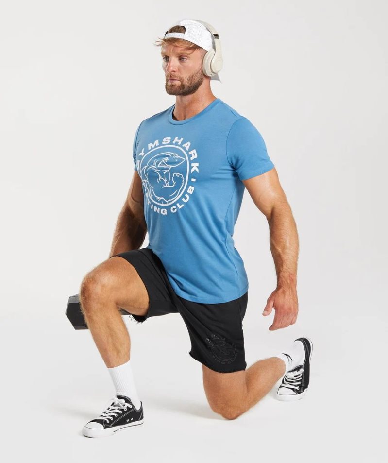 Men's Gymshark Legacy T-Shirts Blue | CA 135A60